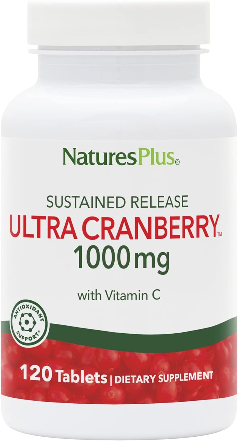 Naturesplus Ultra Cranberry 1000, Sustained Release - 1000 Mg, 120 Vegetarian Tablets - Natural Cranberry With Vitamin C - Promotes Urinary Tract Health - Non-Gmo, Gluten-Free - 60 Servings
