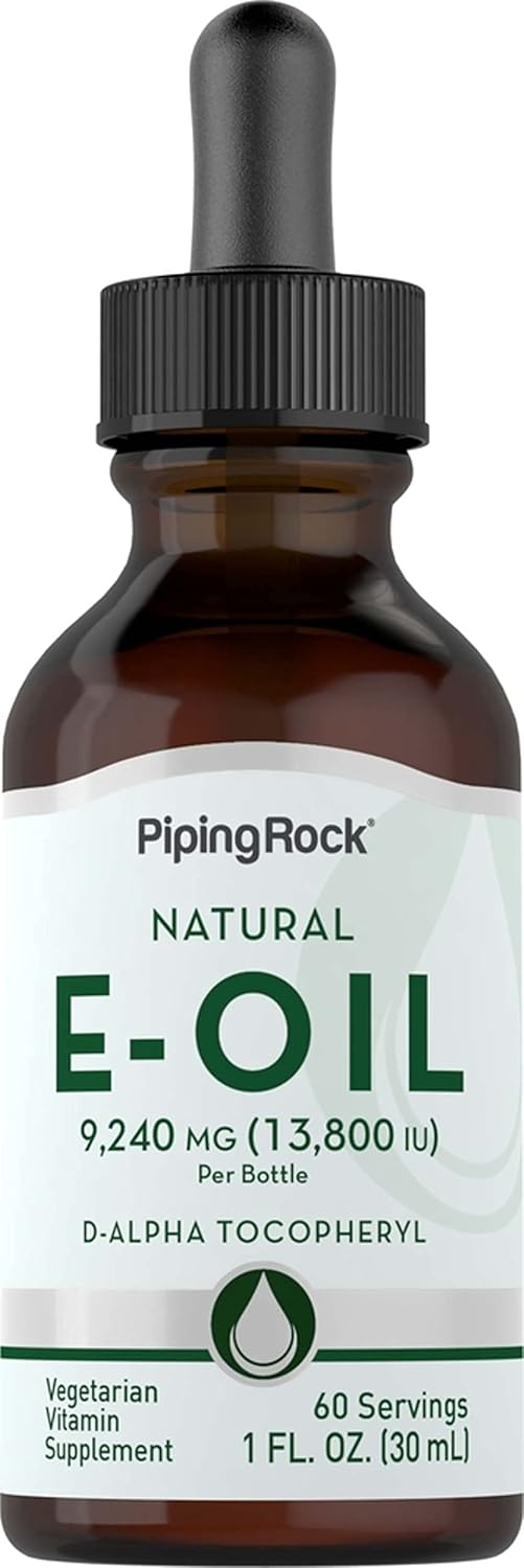 Piping Rock Vitamin E Oil | 1 fl oz | with Sunflower Seed Oil | Vegetarian, Non-GMO, and Gluten Free Supplement