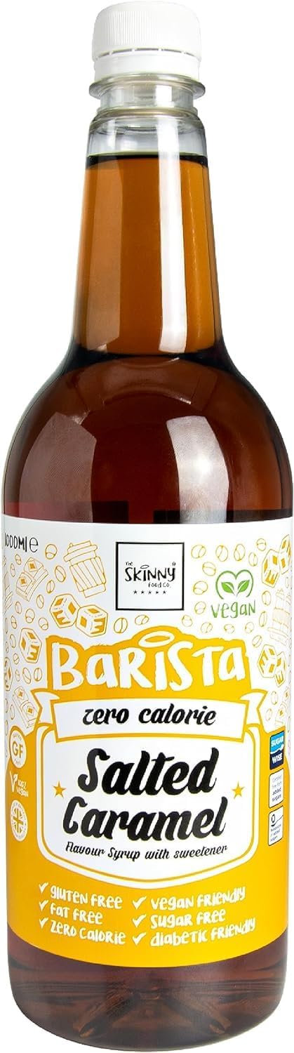 Skinny Food Co Hazelnut Praline Syrup Zero Calorie 1L - Sugar Free Hazelnut Coffee Syrups For Tea, Hot Chocolate, Fruit, Baking, Protein Drinks - Vegan-Friendly, Gluten-Free & Fat-Free