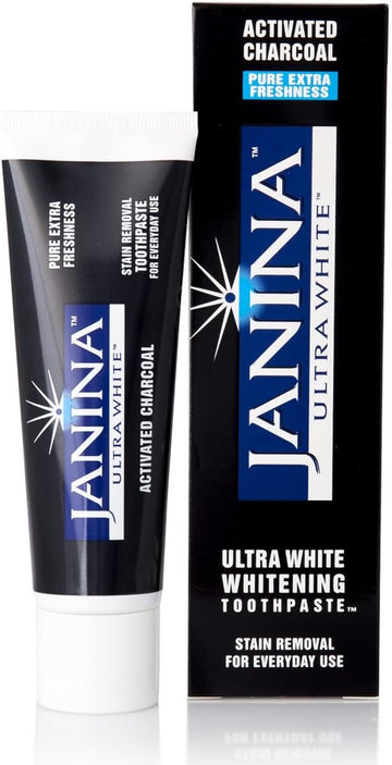 Janina Ultra White Charcoal Whitening Toothpaste (75 Ml) - Pure Extra Freshness, Stain Removal For Everyday Use, No Harsh Abrasives