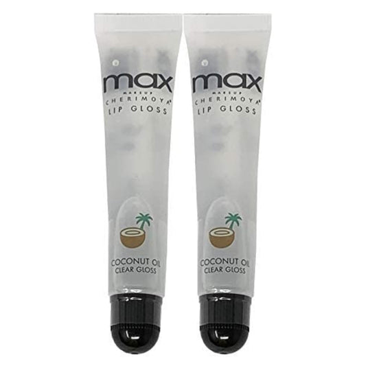 Cherimoya (2Pack) Max Makeup Lip Polish Coconut Oil Clear Gloss : Beauty & Personal Care