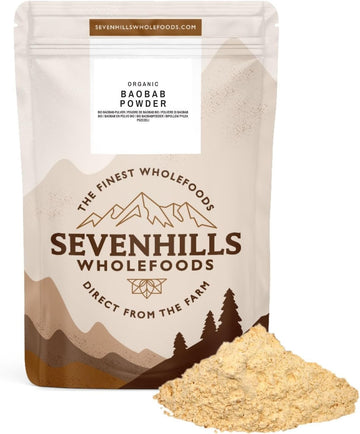 Sevenhills Wholefoods Organic Raw Baobab Powder 500G, Wild-Harvested In Africa