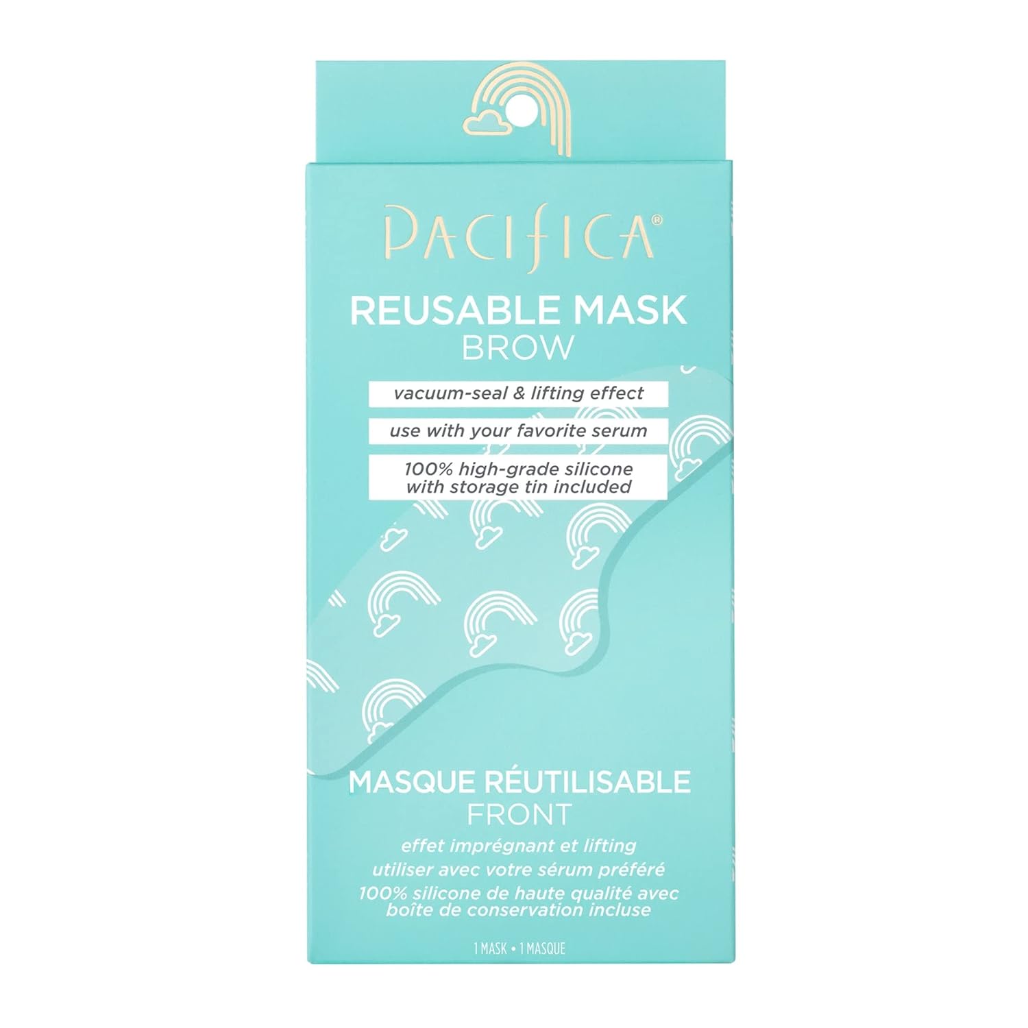 Pacifica Beauty, Reusable Brow Mask, 100% Silicone, Vacuum Seal & Lifting Effect, Minimize Fine Lines + Wrinkles, Pair with Serum, Storage Tin Included, Vegan & Cruelty Free