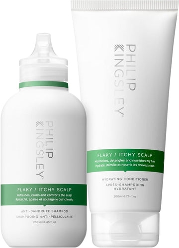 Philip Kingsley | Flaky/Itchy Scalp Shampoo And Conditioner Set | Anti-Dandruff Shampoo And Conditioner | Dry Oily Scalp Treatment | Soothes And Calms The Scalp | 2 Set | 250Ml And 200Ml