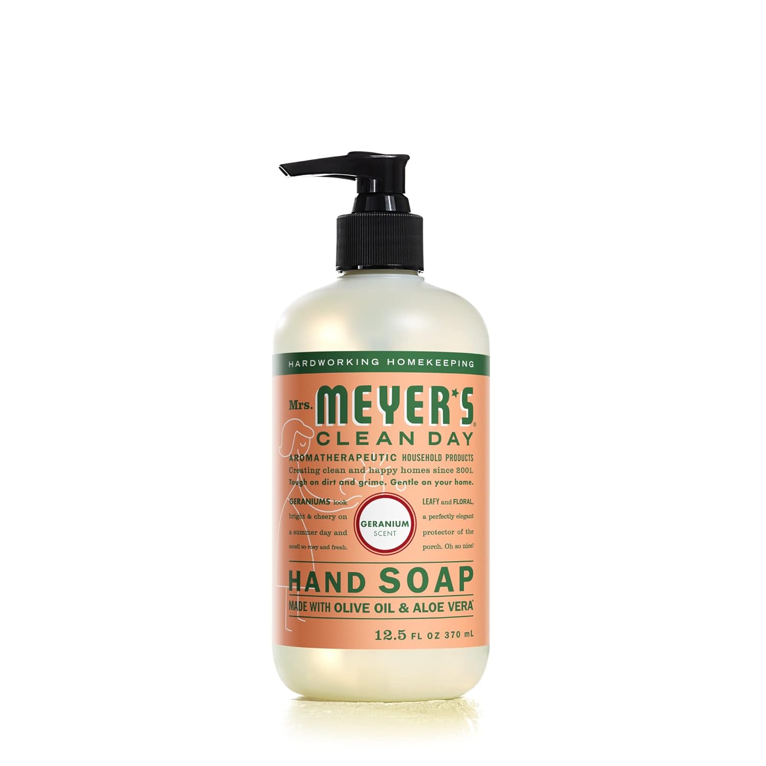 Mrs. Meyer'S Clean Day Hand Soap, Made With Essential Oils, Biodegradable Formula, Geranium, 12.5 Fl. Oz