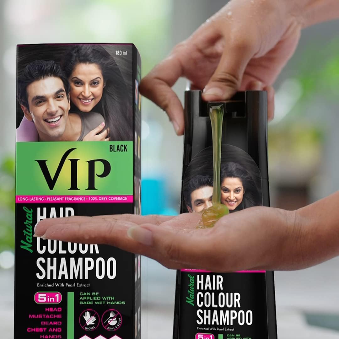 Vip 3 In 1 Hair Color Shampoo (180 Ml)