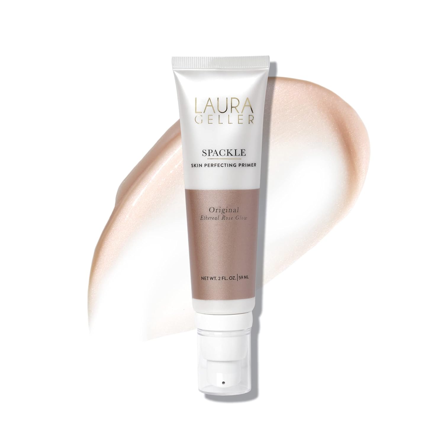 Laura Geller New York Spackle Primer - Champagne Glow - Super-Size 2 Fl Oz - Hyaluronic Acid Makeup Primer For Mature Skin