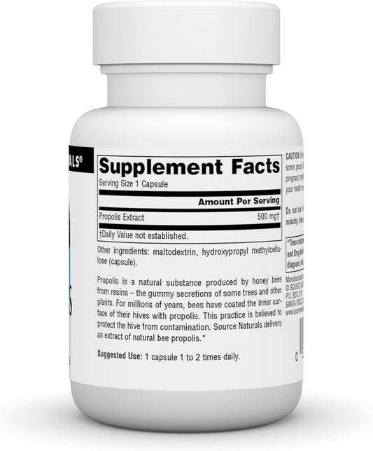 Source Naturals Propolis Extract 500 Mg Dietary Supplement Produced By Honey Bees - 30 Capsules