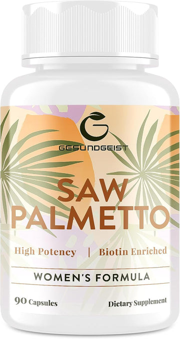Saw Palmetto For Women Hair Loss - Dht Blocker With 5-In-1 Blend For Hair Growth, Skin & Nails, Urinary Wellness - Extra Strength Saw Palmetto Supplement - 90 Capsules