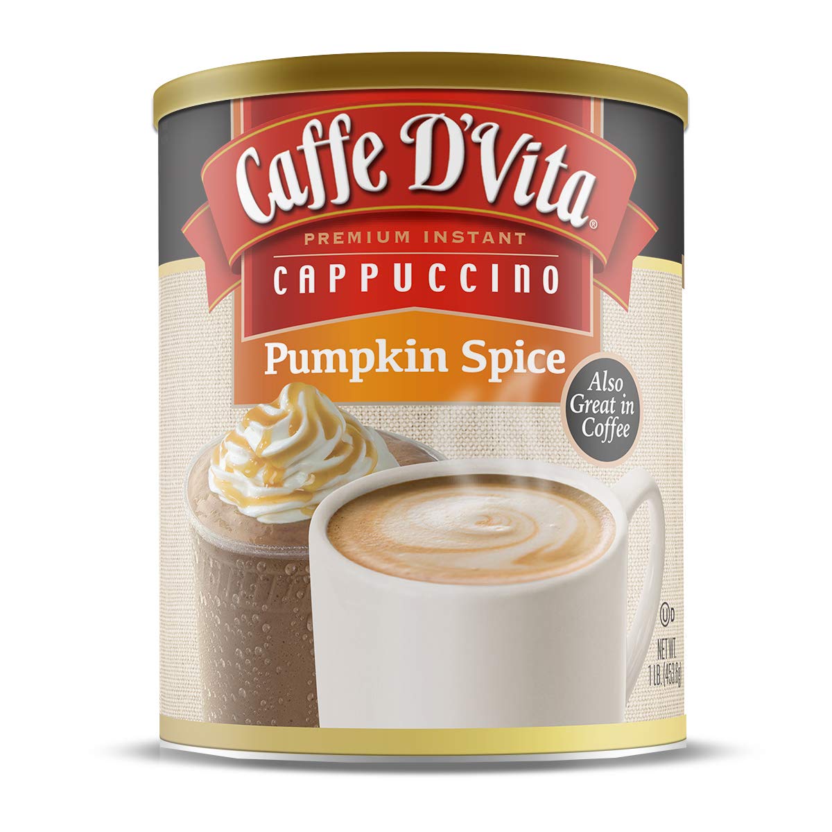 Caffe D'Vita Pumpkin Spice Cappuccino 1 Lb. Can (16 Oz.)