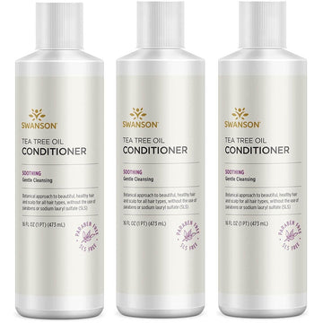 Swanson Tea Tree Oil Conditioner 16 Fl Ounce (1 Pt) (473 Ml) Liquid (3 Pack)
