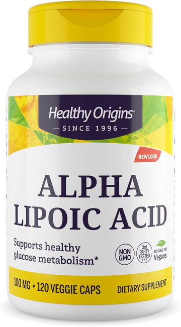 Healthy Origins Alpha Lipoic Acid Multi Vitamins, 100 Mg, 120 Count