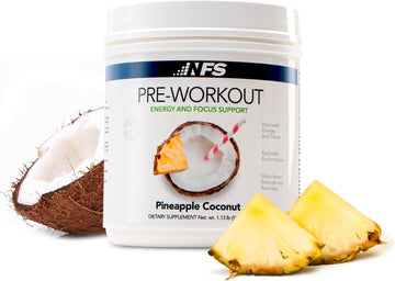 Nf Sports Pre-Workout - Supports Energy, Cognitive Function, Strength, And Muscular Endurance To Optimize Workouts– Coconut Pineapple Flavor-25 Servings