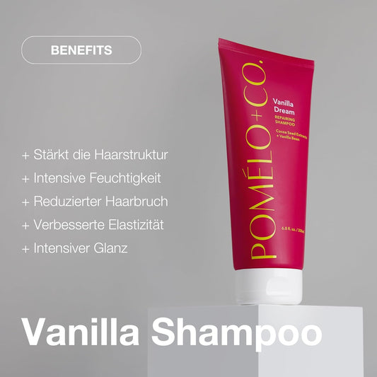 Pomélo+Co. Vanilla Dream Shampoo - Repairing Hair Care For Dry Hair - Vegan Hair Shampoo With Nourishing Ingredients - 200Ml