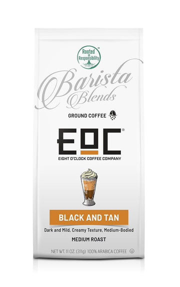 Eight O'Clock Coffee Barista Blends Ground Coffee, Black & Tan, 11 Ounce