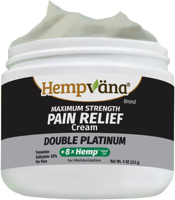 Hempvana As Seen On TV Double Platinum Cream with 8 Times Hemp Seed Oil Absorbs Quickly & Targets Muscle, Joint, Back, Knee Discomfort for Fast Relief, More Range of Motion
