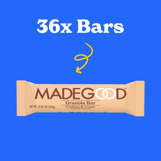 Madegood Cookies & Creme Granola Bars (36 Count, 0.85Oz Each) Contain Nutrients From Vegetables, Gluten Free