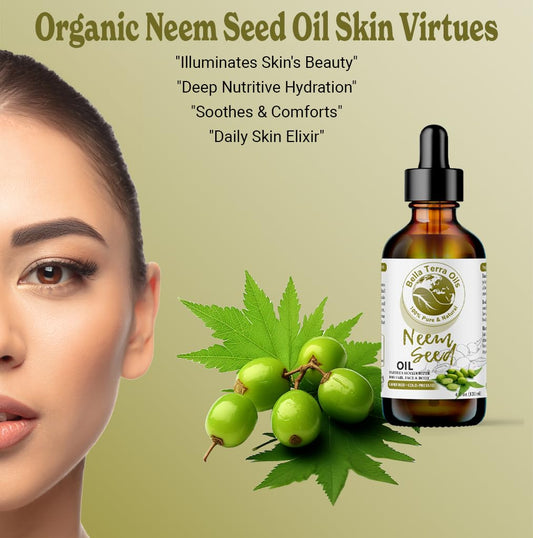 Bella Terra Oils Neem Seed Oil – 1 gallon, Ancient Beauty Secret, Clear Radiant Skin, Eco-Friendly, Premium, Often Used in Soapmaking