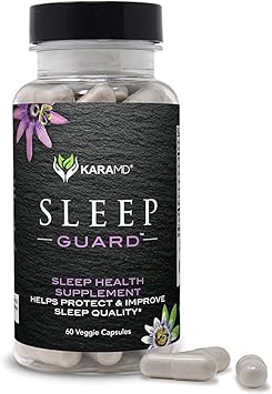 KaraMD Sleep Guard | Natural Sleep Supplement with Melatonin, GABA, Valerian Root, Chamomile, Lemon Balm, Hops & Passion Flower | Non-Addicting |Non-GMO, Gluten Free & Vegan Friendly (30 Servings)