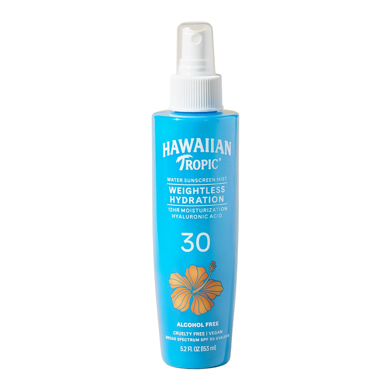 Hawaiian Tropic Weightless Hydration Water Mist For Body Spf 30, 5.2 Oz. | Hawaiian Tropic Body Spray Sunscreen Mist, Spf Spray, Non-Aerosol Sunscreen Spray, Water Based Sunscreen, 5.2 Oz