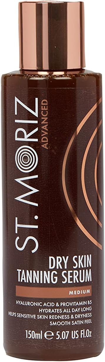 St Moriz Advanced Dry Skin Gradual Tanning Serum In Medium | Gradual Vegan Fake Tan Serum With Hyaluronic Acid & Vitamin B5 For Extra Hydration | Dermatologically Tested & Cruelty Free | 150Ml