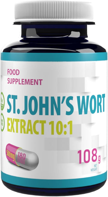 Hepatica St. John’S Wort 5,000Mg | 10:1 Extract (500Mg) | 180 Vegan Capsules | High Strength Mood & Emotional Well-Being Support | 3Rd Party Lab Tested