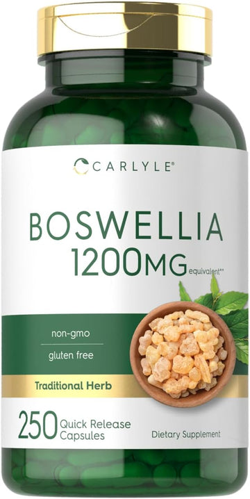 Carlyle Boswellia Extract Capsules 1200Mg | 250 Count | Boswellia Serrata Complex With Black Pepper Extract | Non-Gmo, Gluten Free