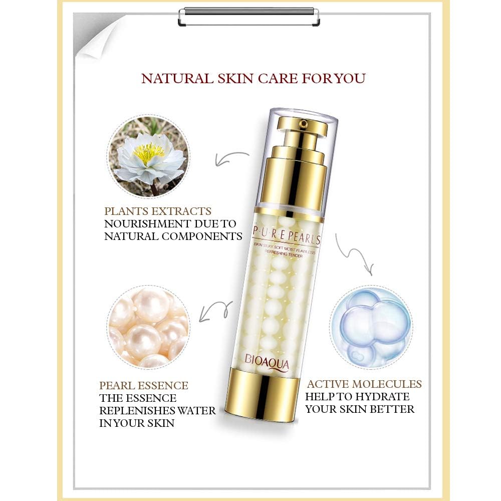 Bioaqua Pure Hydrolyzed Pearls Skin Silky Moist Flawless Refreshing Tender Nourishing Cells Plants Extracts 60G : Beauty & Personal Care