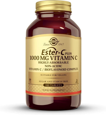 Solgar Ester-C 1000Mg Vitamin C Tablets - Gentle, Non-Acidic, Antioxidant Support - 180 Vegan Tablets