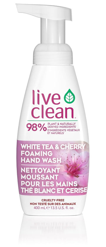 Live Clean White Tea & Cherry Foaming Hand Soap, 13.5 Fl Oz