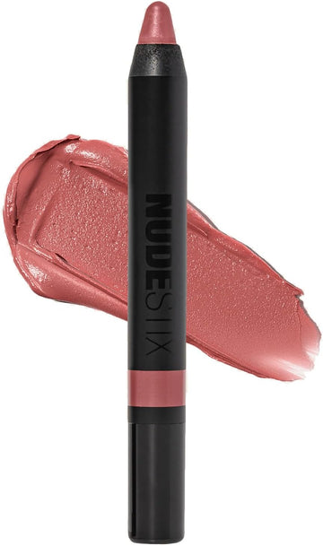 Nudestix Intense Matte Lip + Cheek Pencil, Lipstick + Lip Liner + Cheek Blush Tint, Multi Use Makeup For Long Lasting Color, Smooth Coverage, Shade: Mystic