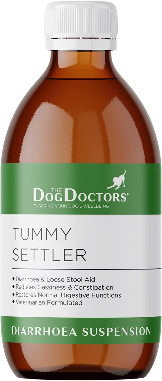 The Dog Doctors Tummy Settler For Fast Acting Relief From Loose Stools. 50 Serving For Digestive Issues & Diarrhoea - Suitable For All Breeds & Sizes - Syringe Included to Easily Administer! (250ml)