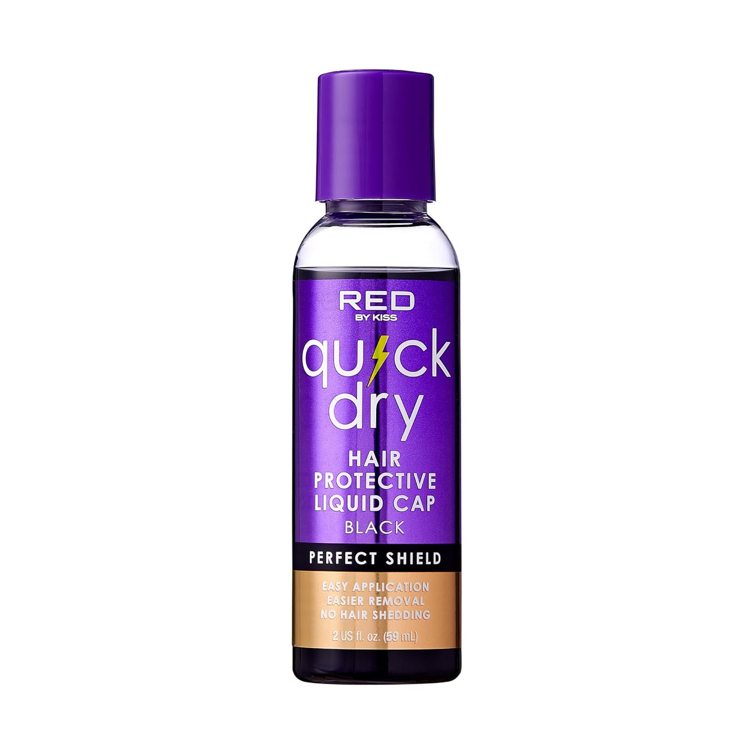 Red By Kiss Quick Dry Hair Protective Liquid Cap, Strong Lightweight Protection From Weaves Glue Damage, Fast Application, Quick Drying, & Easy Removal, Keratin & Tea Tree Enriched (Clear, 2Oz)