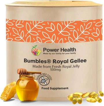 Power Health Bumbles Royal Gellee 500Mg – 30 Capsules | Royal Jelly Capsules For Vitality And Wellness | Royal Jelly Pure, Raw | Royal Jelly Nutritional Supplements