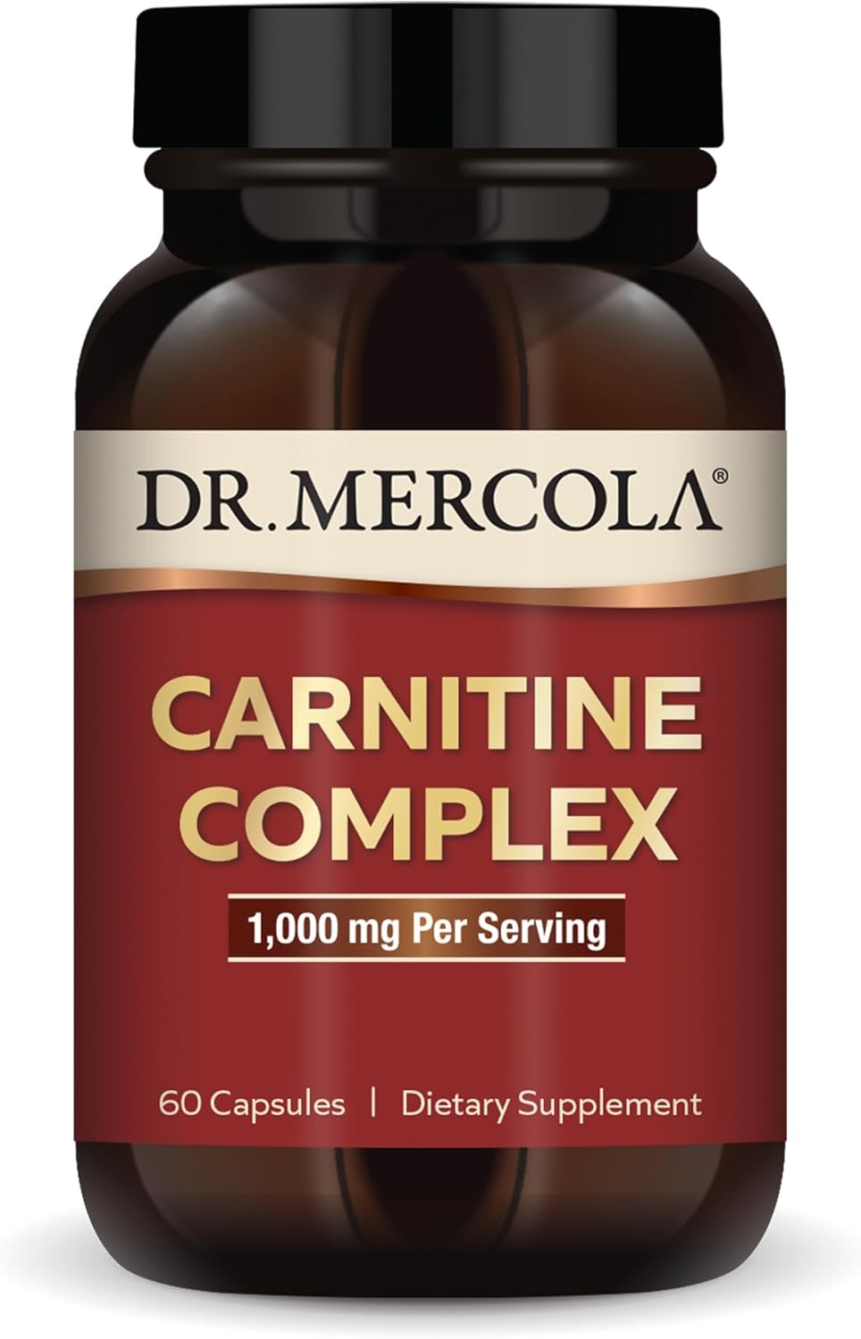 Dr. Mercola Carnitine Complex, 30 Servings (60 Capsules), Dietary Supplement, 1000 Mg Per Serving, Supports Immune Health, Non-Gmo