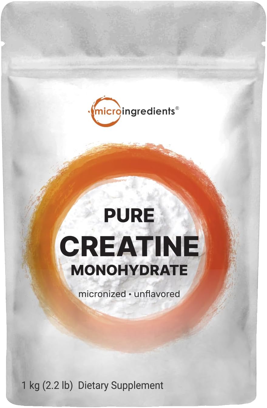 Creatine Monohydrate Powder 1 Kg (2.2 Lbs), 5000Mg Per Serv, Micronized Creatine Powder, Unflavored, Pure, No Filler, Keto & Vegan Friendly, Easy Dissolve Pre Workout Creatine For Women And Men