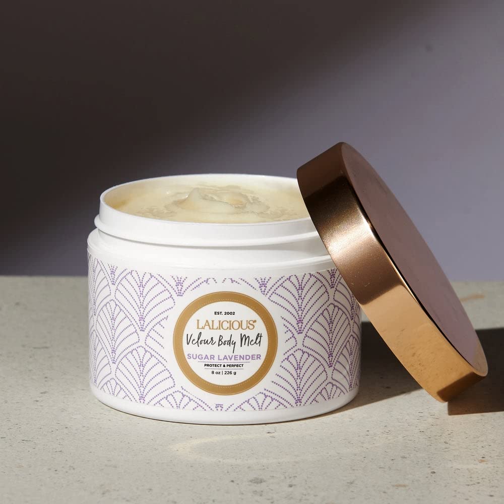 Lalicious Sugar Lavender Velour Body Melt - Multitasking Gel-To-Oil Skin Moisturizer With Macadamia Oil & Coconut Oil - Shave Gel, Hair/Scalp/Hand/Foot Mask - Help Prevent Stretch Marks (8Oz) : Beauty & Personal Care