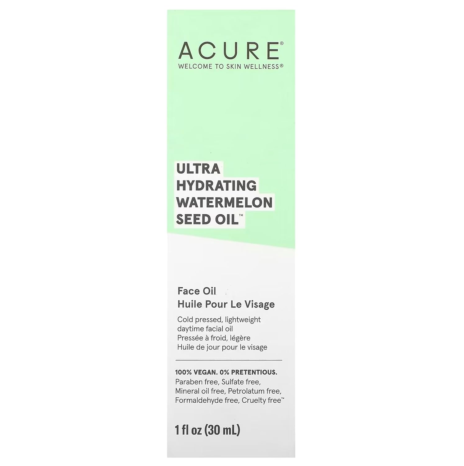 Acure Ultra Hydrating Watermelon Seed Oil - Intense Moisture & Antioxidant-Rich, Omega Acids, Daytime Facial Oil - Cold Pressed & Light Texture - Fast Absorbing with Mirron Finish - 100% Vegan -30 ml : Beauty & Personal Care