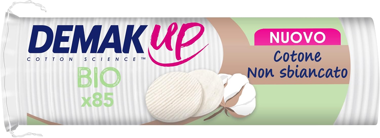 Demak'Up Organic Cotton Pads For Removing Make-Up – Face And Eyes – 100% Natural Organic And Unbleached Cotton Fibres – Gots Certified – 85 Cotton