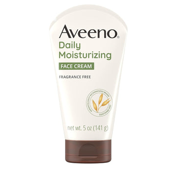 Aveeno Daily Moisturizing Face Cream With Prebiotic Oat For Sensitive Skin, Lightweight Hydrating Face Moisturizer For Dry Skin, Paraben-Free, Fragrance-Free, Dye-Free, 5 Fl Oz