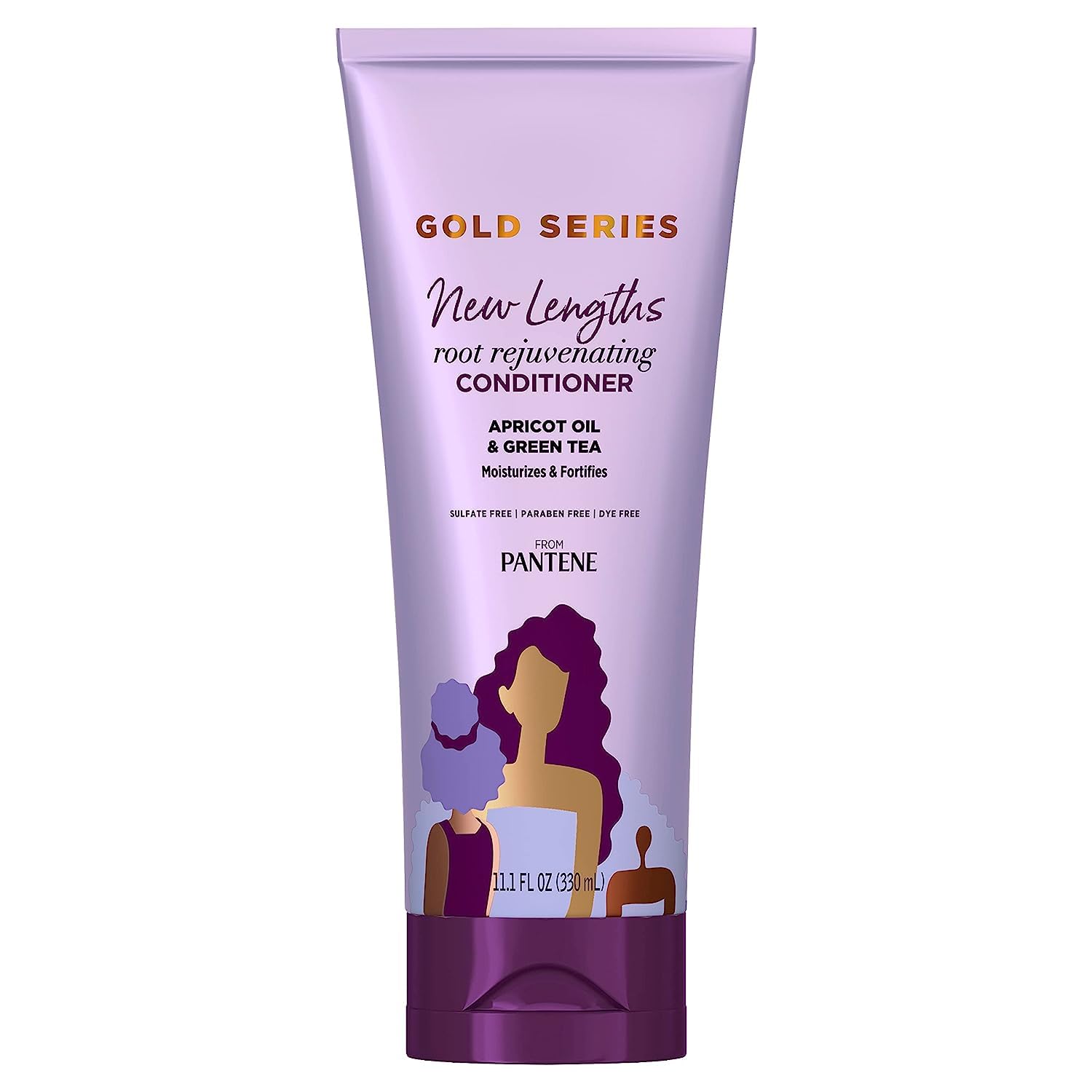 Pantene Gold Series Root Rejuvenating Conditioner With Apricot Oil & Green Tea, Moisturizes & Fortifies, For Natural, Textured, Curly, Coily Hair, Sulfate Free, 11.1 Fl Oz