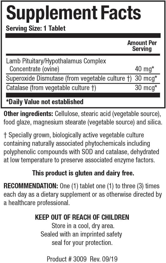 Biotics Research Cytozyme Pt Hpt Lamb Pituitary/Hypothalamus Complex, Supports Function Of The Pituitary Gland And Hypothalamus, Adrenal Health, Brain Boost 60 Tabs