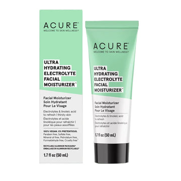 Acure Ultra Hydrating Electrolyte Facial Moisturizer | 100% Vegan | For Dry Skin | With Plant Squalane & Prickly Pear For Intense Moisture | Easily Absorbed 1.7 Fluid Ounce (Pack Of 1)