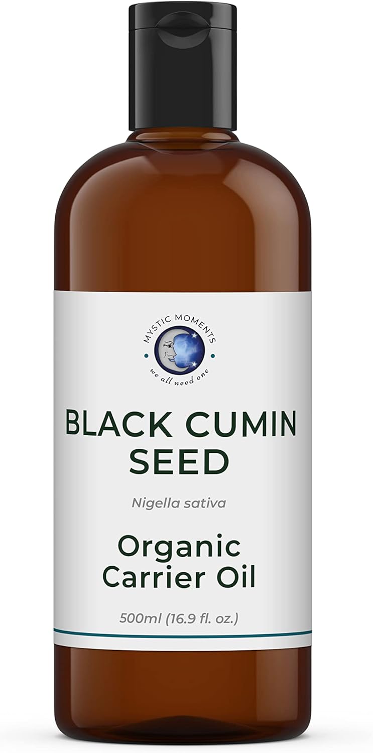 Mystic Moments | Organic Black Cumin Seed Carrier Oil 500Ml - Pure & Natural Oil Perfect For Hair, Face, Nails, Aromatherapy, Massage And Oil Dilution Vegan Gmo Free