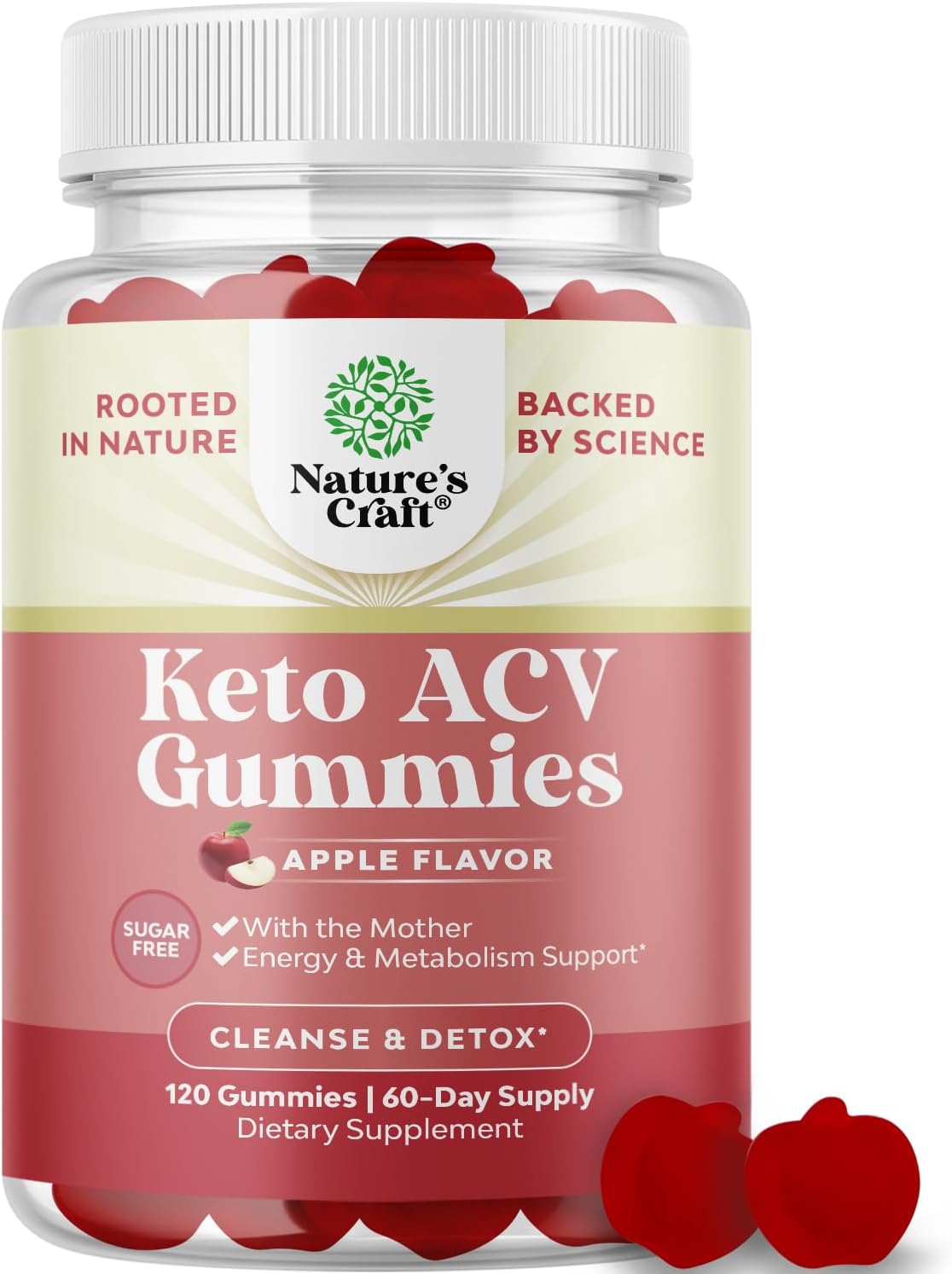 Vegan Advanced Keto Acv Gummies - Keto Apple Cider Vinegar Gummies Sugar Free Delicious Formula For Slimming Cleanse And Detox Goals - Non Gmo Apple Cider Vinegar Gummies With The Mother (2 Months)