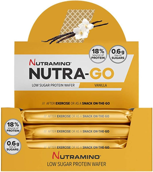 Nutramino Nutra-Go Low Sugar Protein Wafer, Vanilla, 12 X 39 G