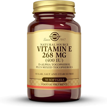 Solgar Vitamin E 268 Mg (400 Iu) - 50 Softgels - Naturally Sourced - Gluten Free, Dairy Free - 50 Servings