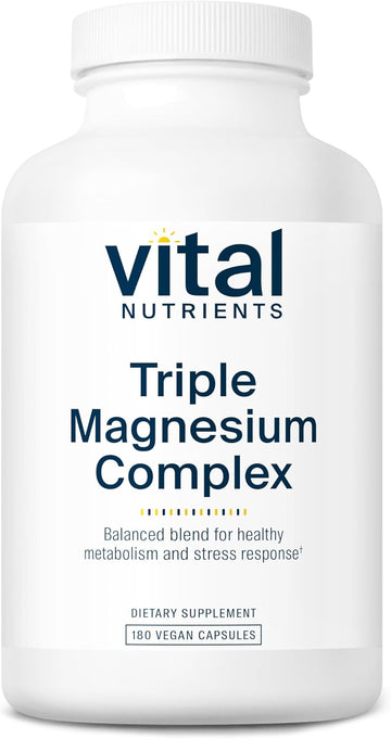 Vital Nutrients Triple Magnesium Complex | Vegan Magnesium Glycinate, Malate & Oxide 250Mg | Easily Absorbed Magnesium Supplement For Stress, Muscle, Heart, Bone Support | 180 Capsules