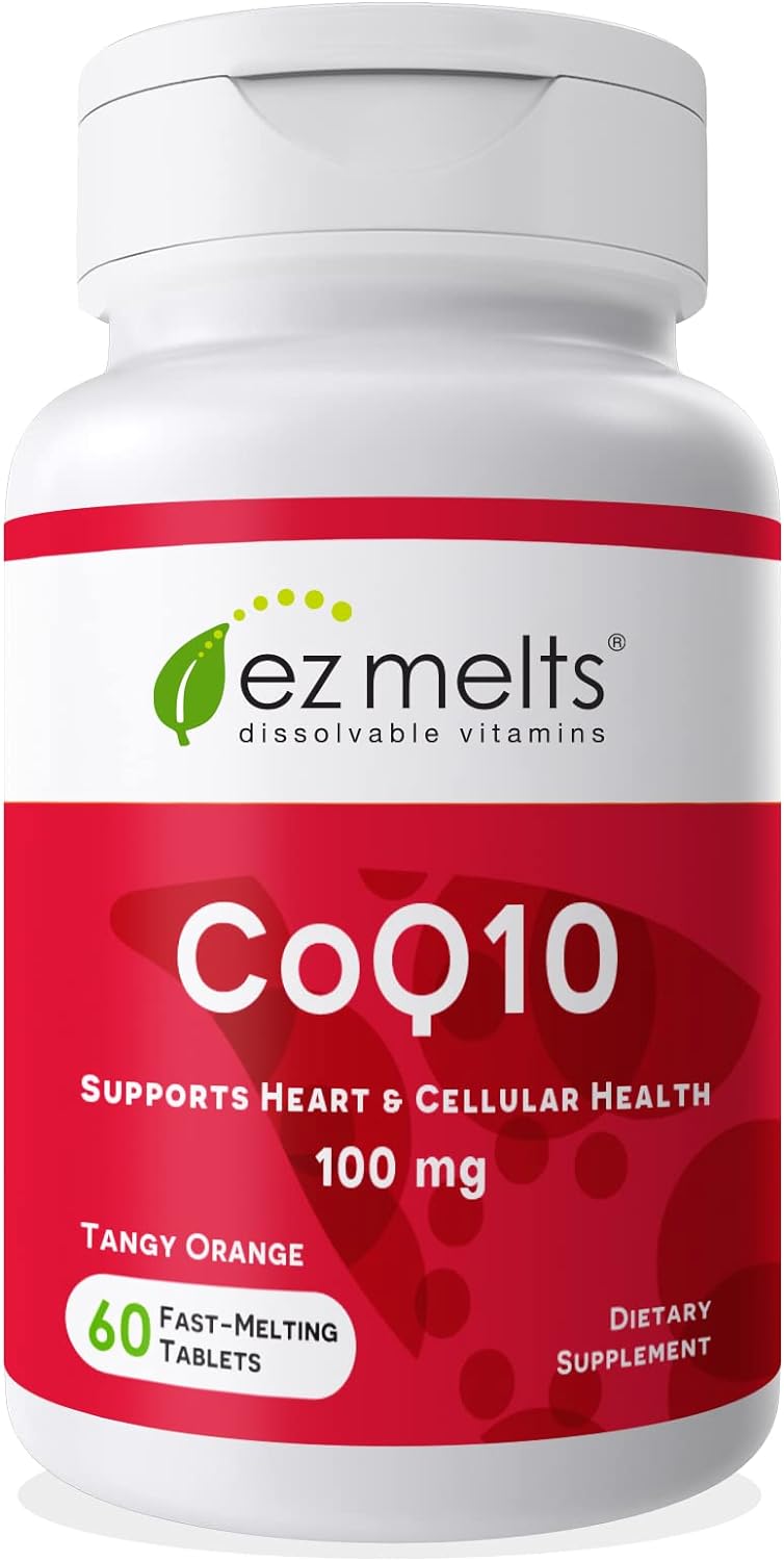 EZ Melts Dissolvable CoQ10 Supplement 100 mg, Sugar-Free, 2-Month Supply