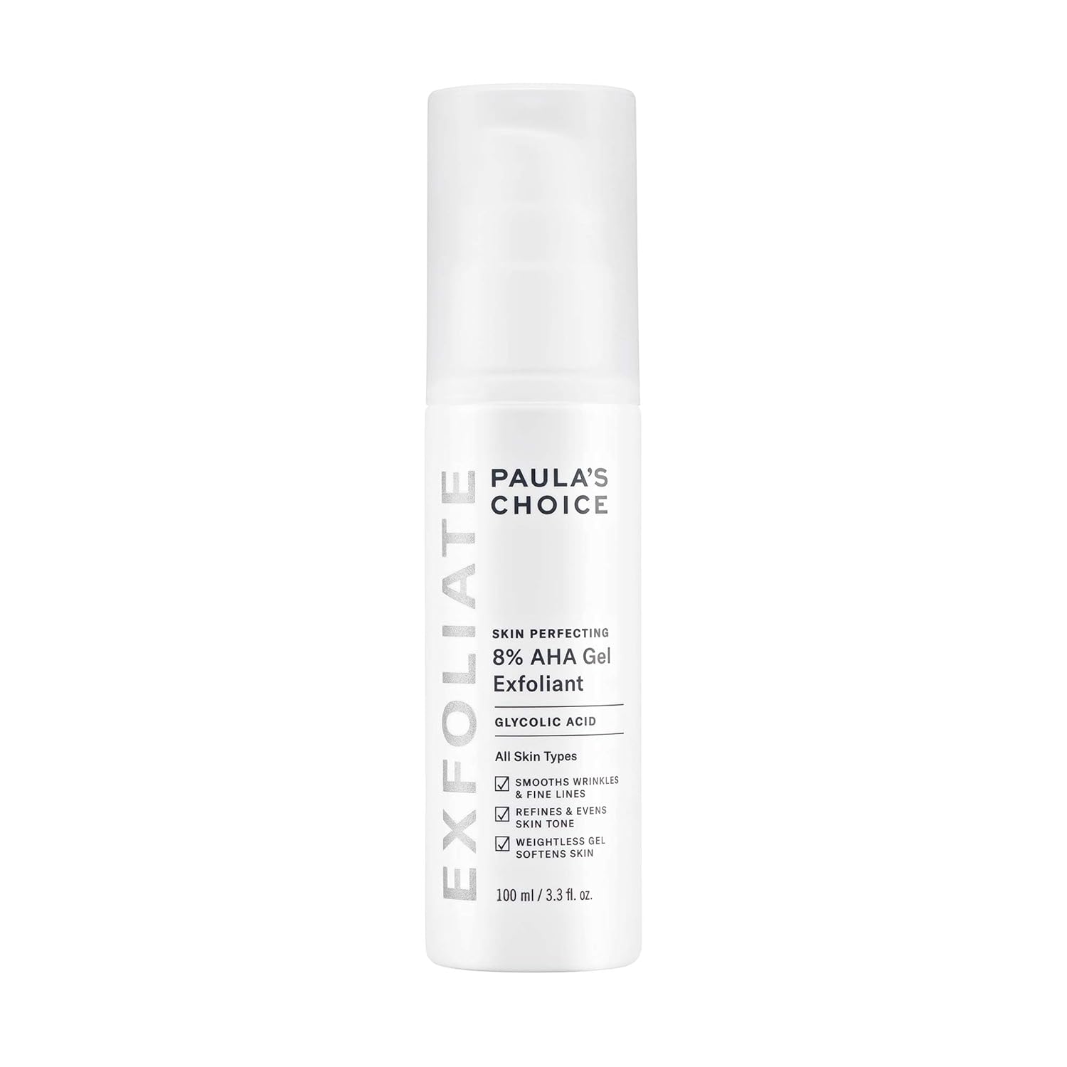 Paula'S Choice Skin Perfecting 8% Aha Gel Exfoliant With Glycolic Acid Chamomile & Green Tea, 3.3 Ounce Pump Leave-On Gentle Exfoliator